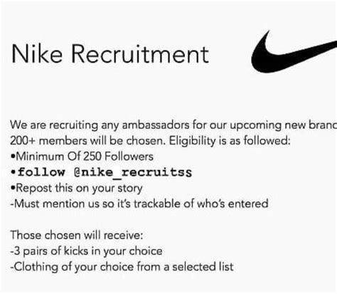 2018 nike ambassador program instagram fake|Fake Nike Recruitment Campaign Scam .